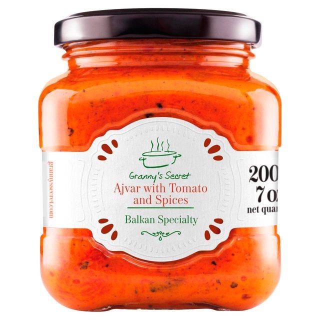 Granny's Secret Ajvar Hot Roasted Red Pepper with Tomato & Spices 200g
