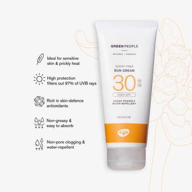 Green People SPF 30 Sun Cream Scent Free 200ml