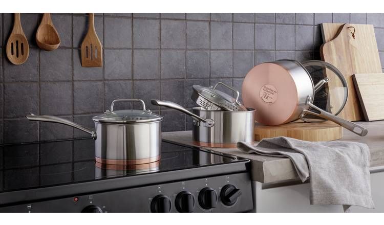Habitat 3 Piece Copper Base Pan Set