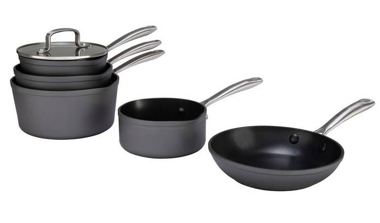 Habitat 5 Piece Hard Anodised Aluminium Pan Set