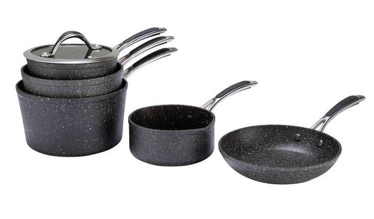 Habitat 5 Piece Rock Effect Non Stick Aluminium Pan Set