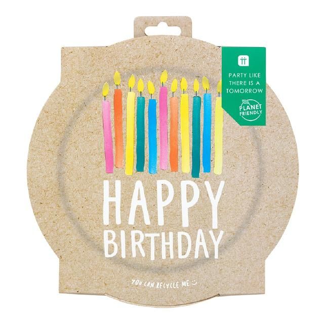 Happy Birthday Recyclable Paper Plates 12 per pack