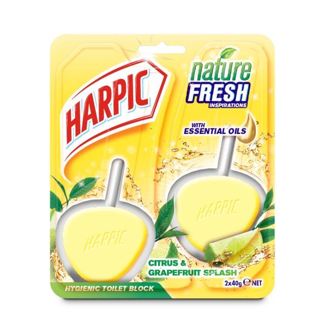 Harpic Active Fresh 6 Rim Block Citrus Toilet Cleaner 2 x 40g