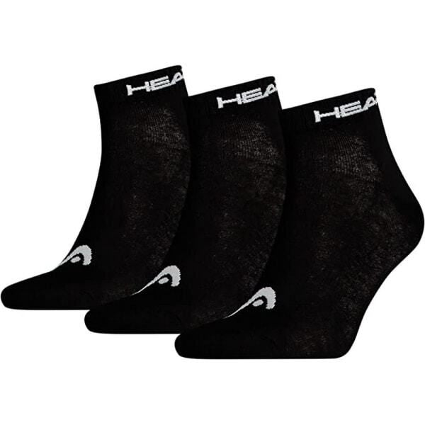Head Mens Quarter Socks (Pack of 3) (2.5-5) Black/White / 0.10EA