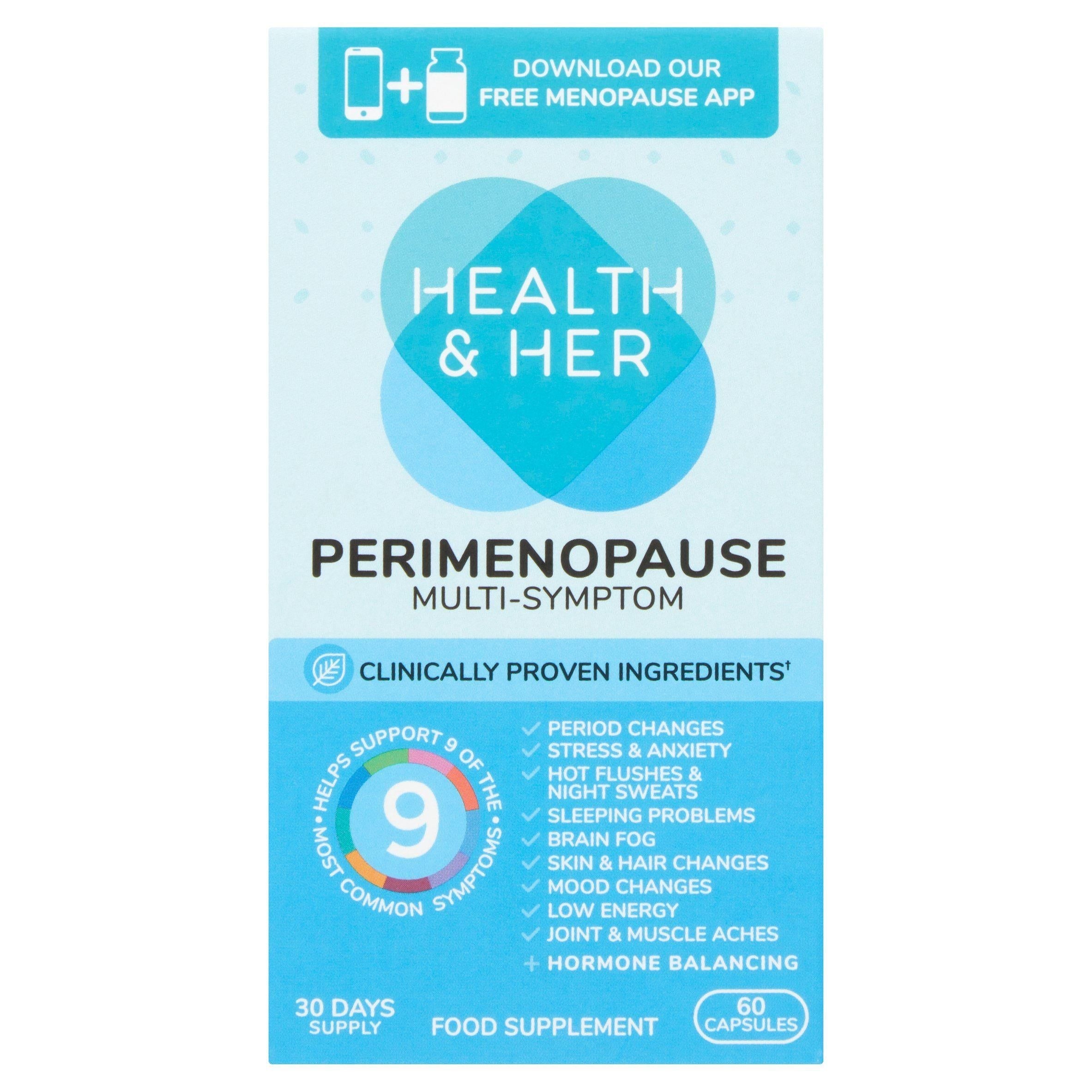 Health & Her Perimenopause Multi-Nutrient Support Supplement Capsules x60