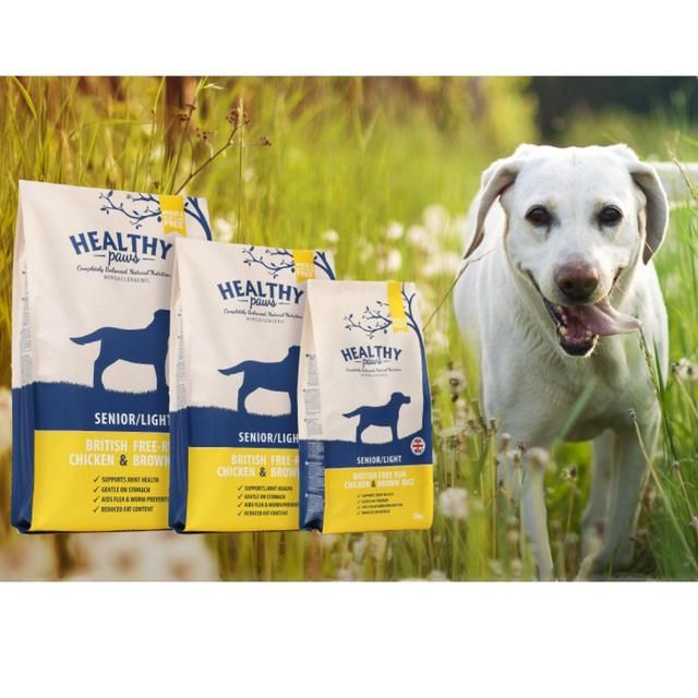 Healthy Paws British Free-Run Chicken & Brown Rice Senior/Light Dog Food 12kg