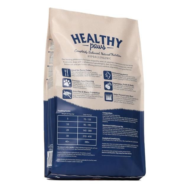 Healthy Paws British Turkey & Millet Adult Dog Food 12kg