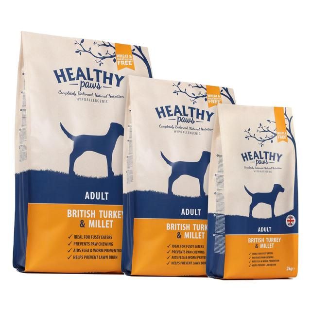 Healthy Paws British Turkey & Millet Adult Dog Food 2kg