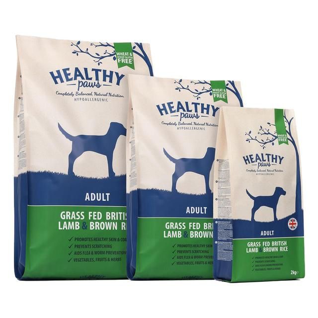 Healthy Paws Grass Fed British Lamb & Brown Rice Adult Dog Food 12kg