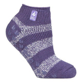 Heat Holders Ladies Low Cut Thermal Slipper Socks 4-8 UK Mulberry Purple/ White (Valencia) / 1EA