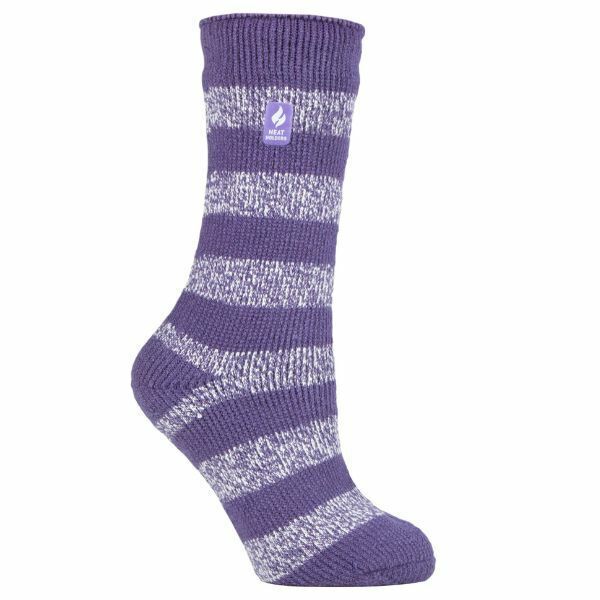 Heat Holders Ladies Thick Warm Thermal Socks 4-8 UK Mulberry Purple / White (Tuscuny)