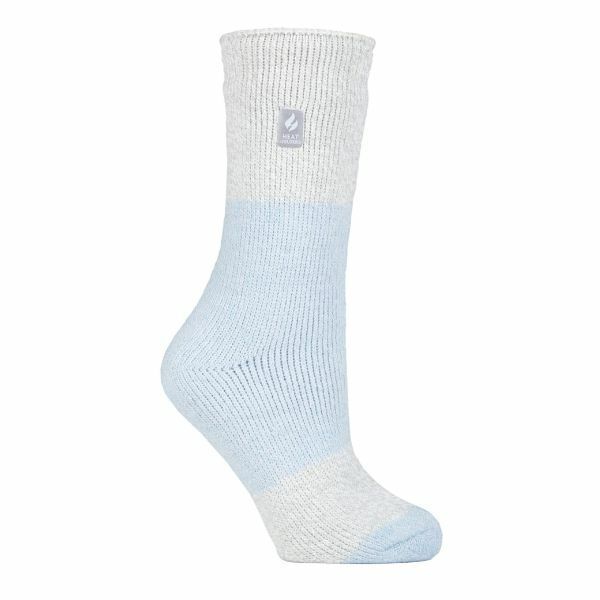 Heat Holders Ladies Thick Warm Thermal Socks 4-8 UK Powder Blue / Silver (Catania)