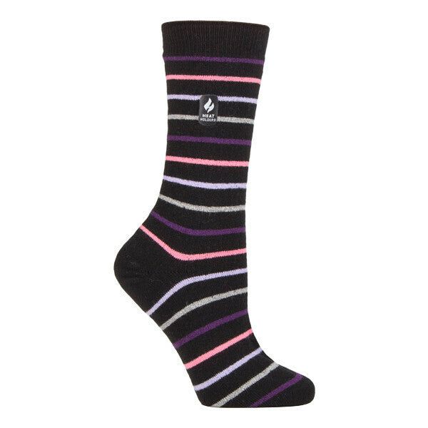Heat Holders Ladies Ultra Lite Thermal Dress Socks 4-8 UK Black (Riga)