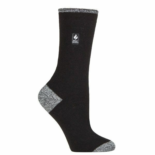 Heat Holders Ladies Ultra Lite Thermal Dress Socks 4-8 UK Black / White (Oia)