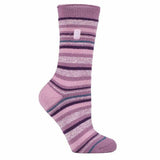 Heat Holders Lite Womens Insulated Thermal Socks 4-8 UK Stripe (Inter Galactic)