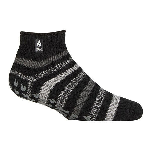 Heat Holders Mens Ankle Thermal Slipper Socks 6-11 UK Black Stripe / 1EA
