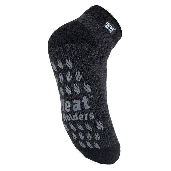 Heat Holders Mens Ankle Thermal Slipper Socks 6-11 UK LC Black / Charcoal / 1EA