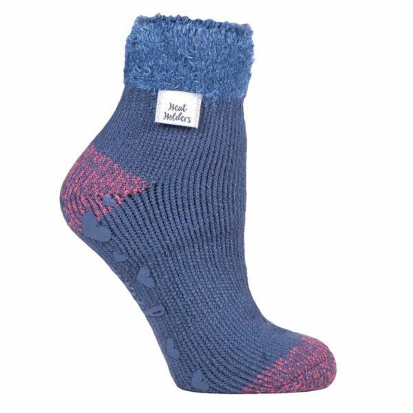 Heat Holders Womens Bed Socks with Feather Top 4-8 UK Muted Blue (L Feather)