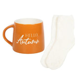 Hello Autumn Ceramic Mug & Socks Set