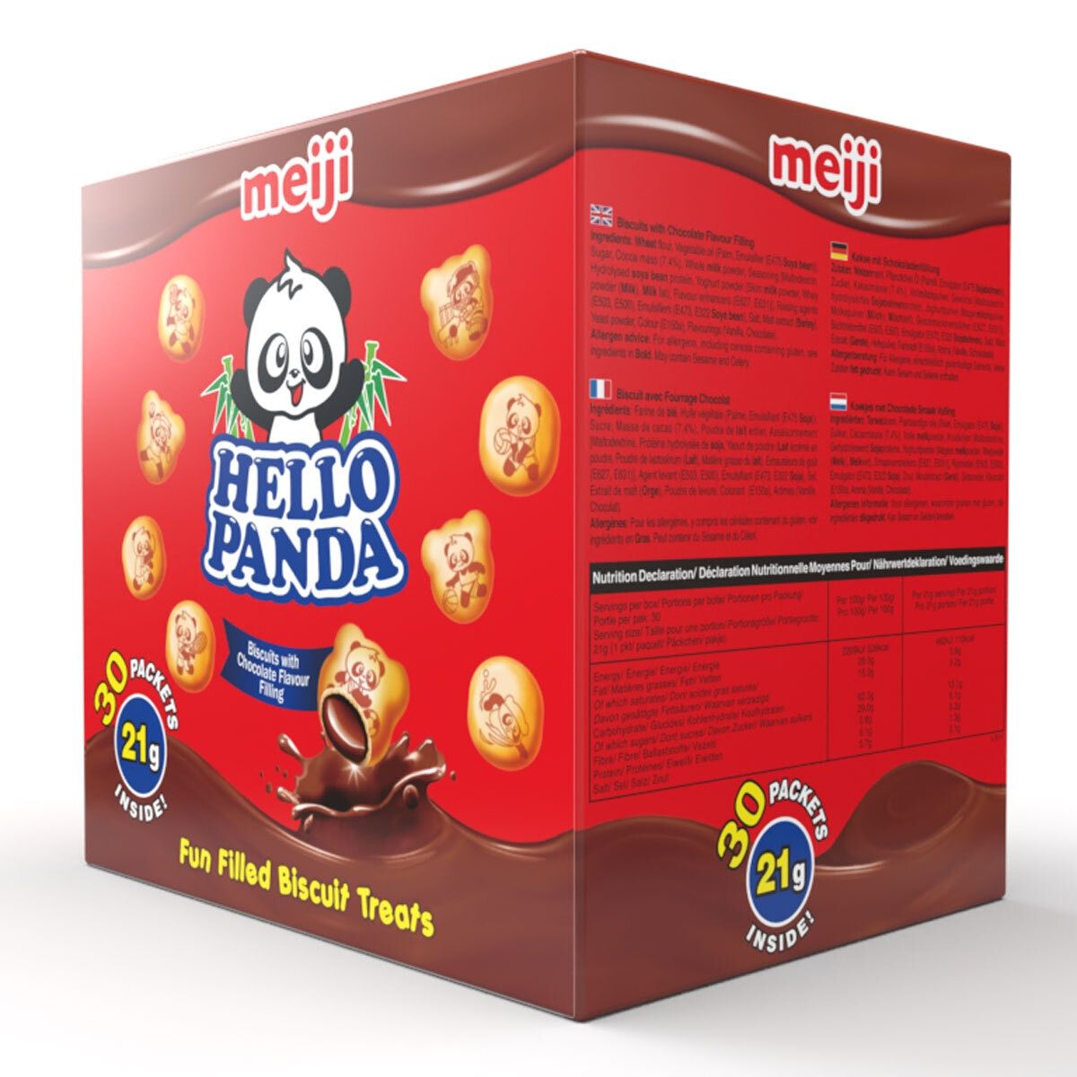 Hello Panda Chocolate Filled Biscuits, 30 x 21g