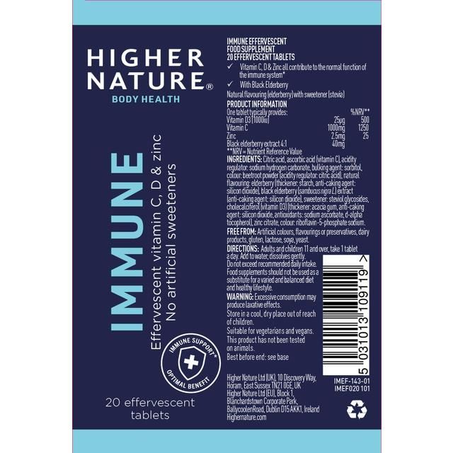 Higher Nature Immune Effervescent 20 per pack