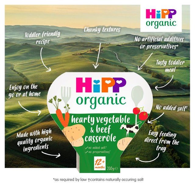 HiPP Organic Hearty Vegetable & Beef Casserole Toddler Tray Meal 12+ Months 230g