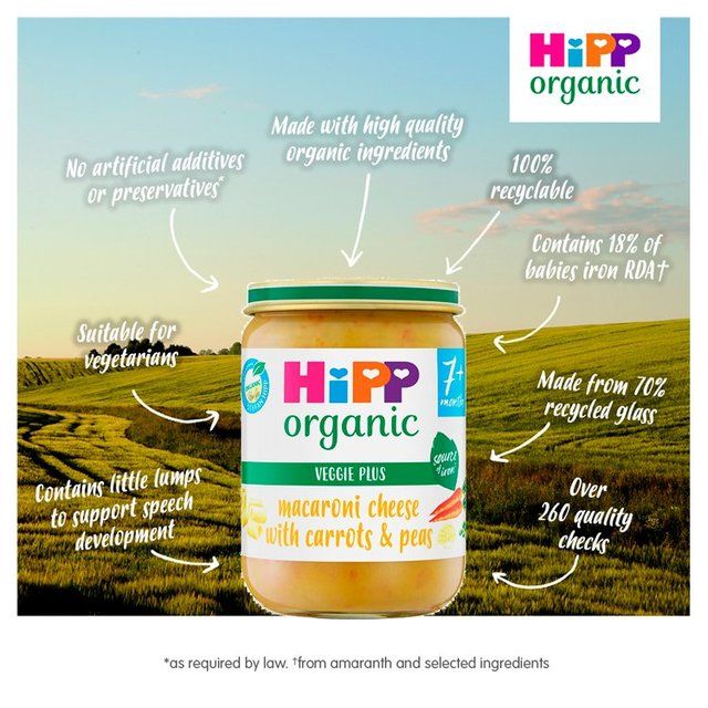 HiPP Organic Macaroni Cheese with Carrots & Peas Baby Food 7+ months 190g