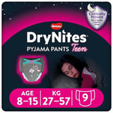 Huggies DryNites Girls Pyjama Pants 8-15 Yrs (27-57kg) 9 per pack