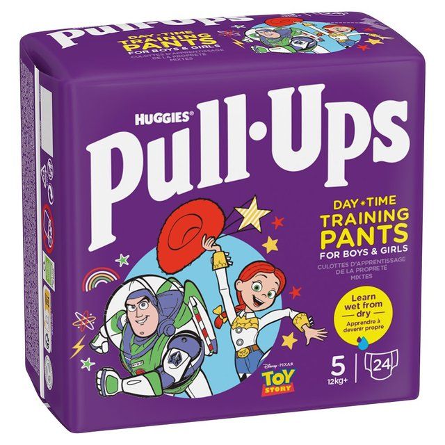 Huggies Pull-Ups Day Time Unisex Nappy Pants - Size 5 - 24 Pants 24 per pack