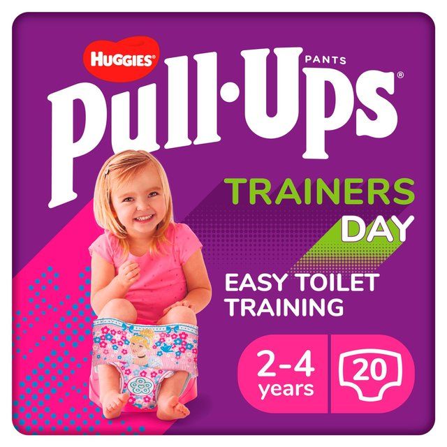 Huggies Pull-Ups Trainers Day Girls Nappy Pants Size 5-6+ (2-4 Yrs) 20 per pack