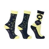 Hy Kids Stella Socks Set (Pack of 3) (8 -12) Navy/Yellow / 1EA