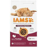IAMS 1+ Years Sensitive Digestion Dry Cat Food Turkey 3kg
