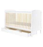 Ickle Bubba Coleby Classic Cot Bed, Under Drawer and Deluxe Mattress - Scandi White