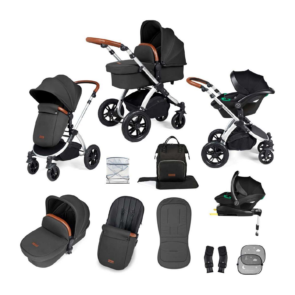 Ickle Bubba Stomp Luxe all-in-one Travel System Silver/Grey/Tan/ Pack Size 1
