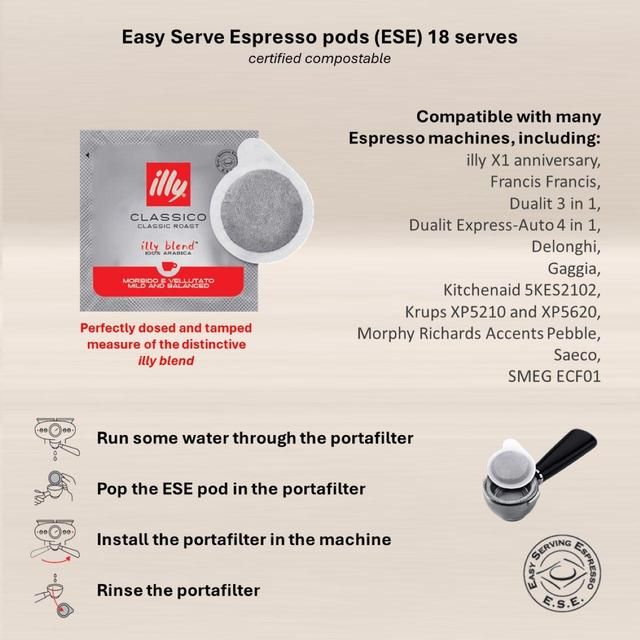 illy Classico Easy Serve Espresso pods (ESE) 131g
