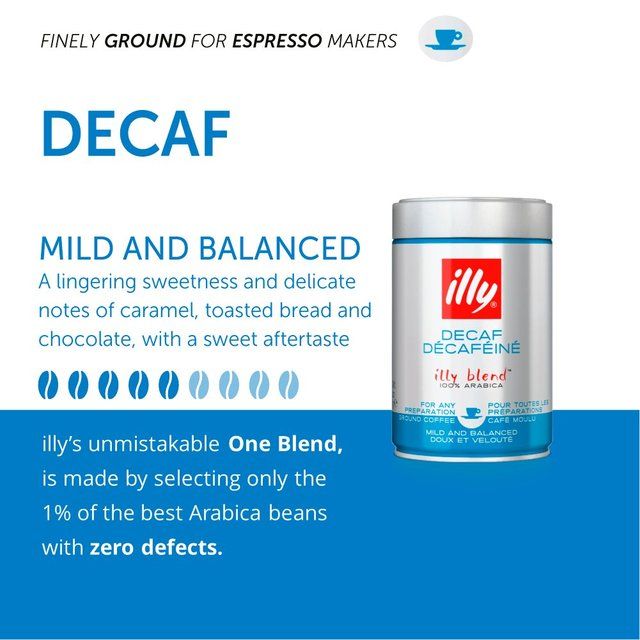 illy Decaffeinated Ground Coffee 250g