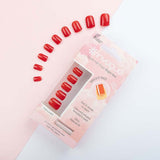 Invogue Bright Red Square Nails - Pack of 24