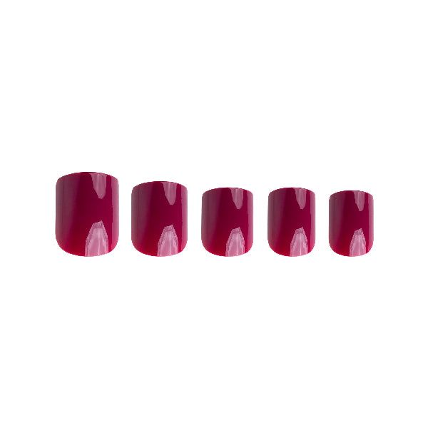 Invogue Wine Red Square Nails - Pack of 24