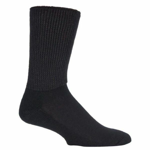 IOMI 3 Pairs Kids Diabetic Socks for Swollen Legs 12-3 UK Black / 3EA
