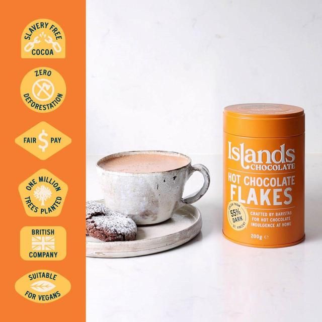 Islands Chocolate 55% Dark Hot Chocolate Flakes 200g