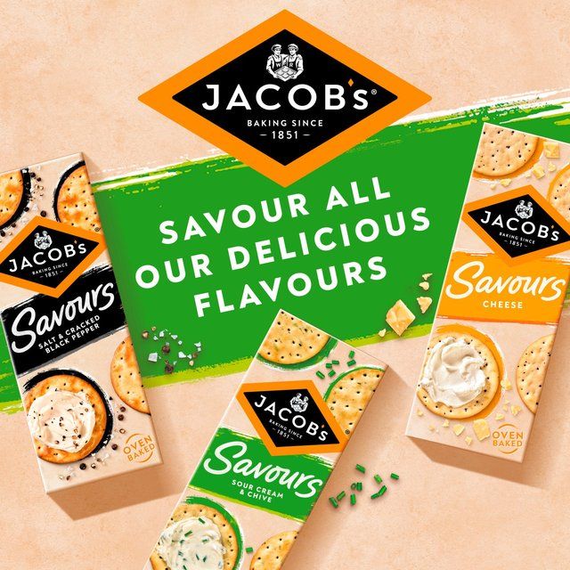 Jacob's Savours Sour Cream & Chive Crackers 150g