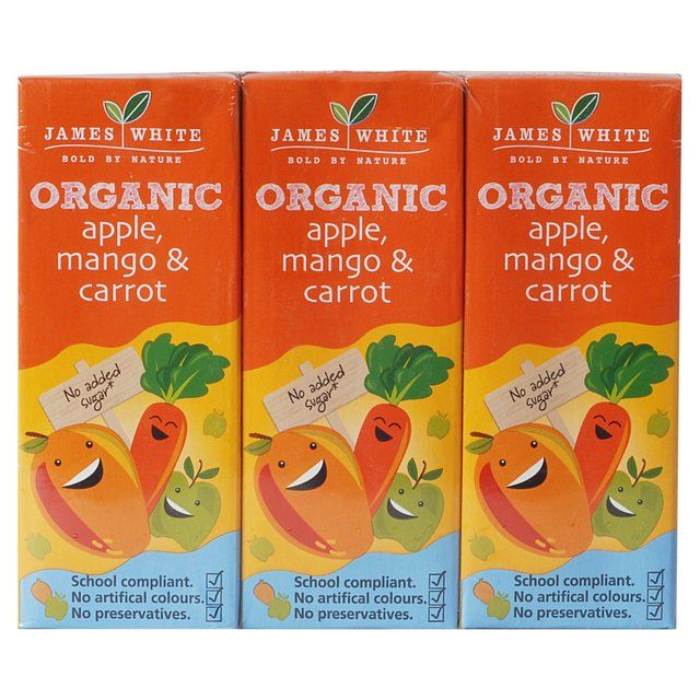 James White Organic Kids Apple Mango & Carrot 3 x 200ml