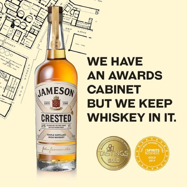 Jameson Crested Triple Distilled Blended Irish Whiskey 70cl