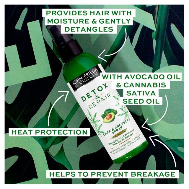 John Frieda Detox & Repair Heat Protect Spray Damaged Hair 200ml