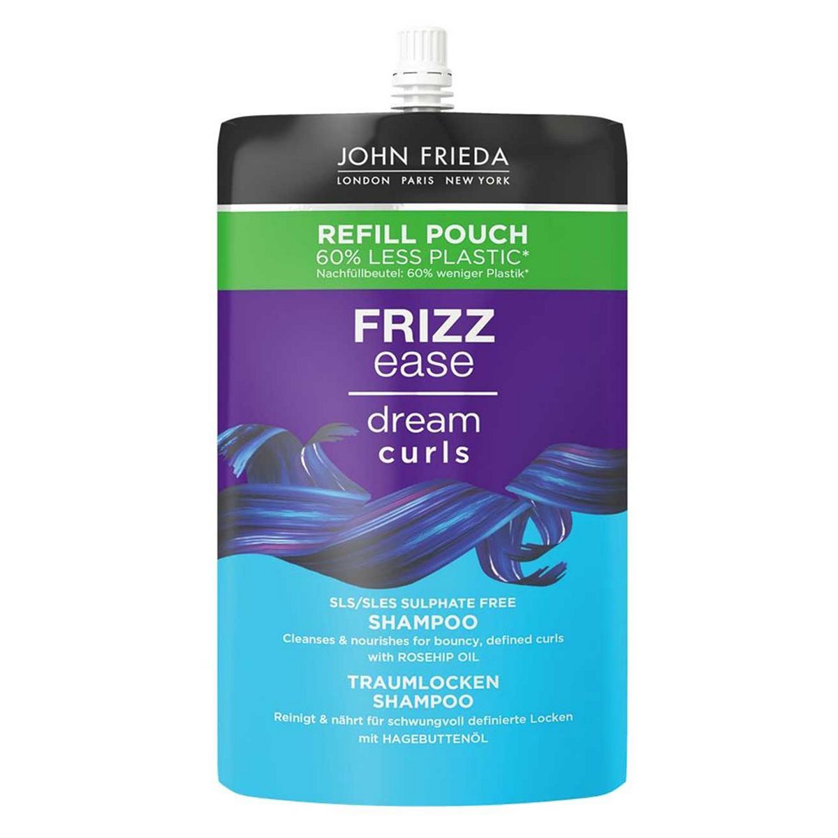 John Frieda Frizz Ease Dream Curls Shampoo 500ml Refill Pouch For Curly and Wavy Hair