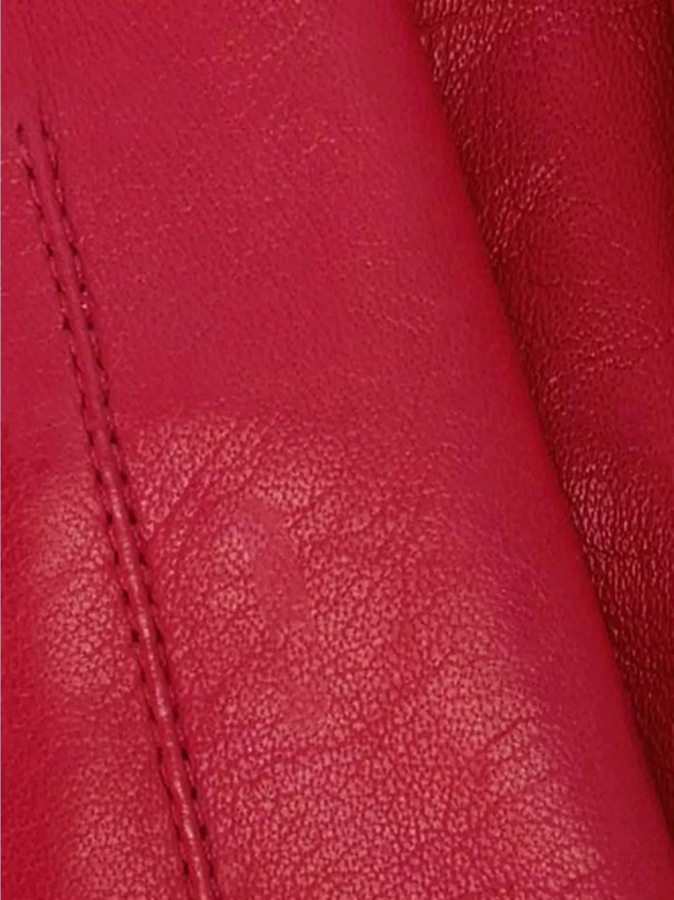 John Lewis Fleece Lined Women's Leather Gloves Bright Red / M