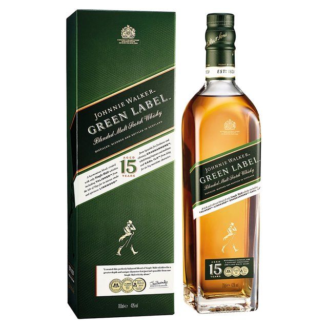 Johnnie Walker Green Label 15 Year Old Blended Scotch Whisky 70cl