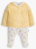 JOJO MAMAN BÉBÉ 2-Piece Sleepsuit & Velour Jacket Set Newborn