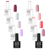 JoLee Gel Nail Polish Set 10x10ml - 8 Colours + Top & Base
