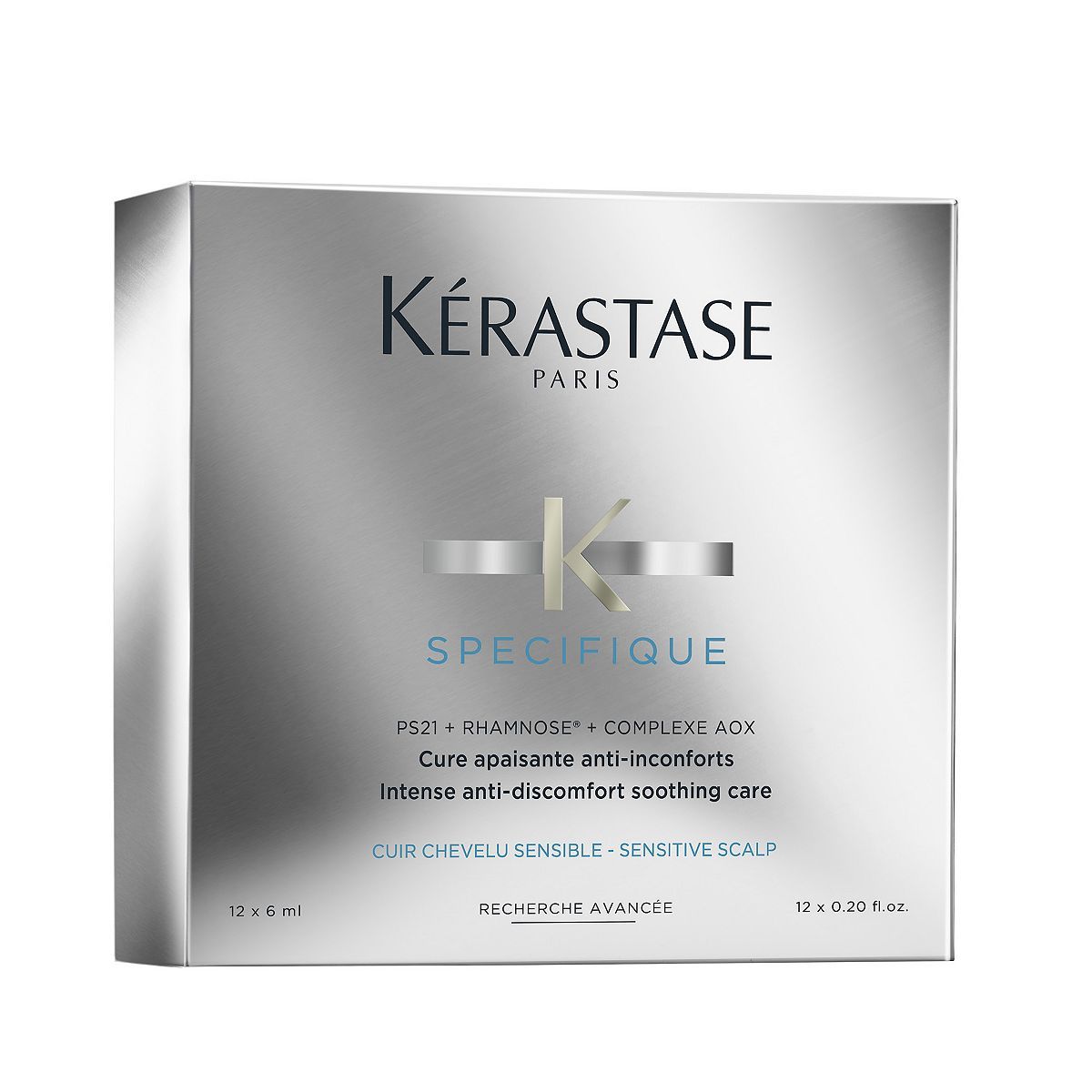 Kérastase Specifique, Soothing Scalp Treatment, For Sensitive Scalps, All Hair Types, With Glycerine, Dermo-Calm, 12x6ml
